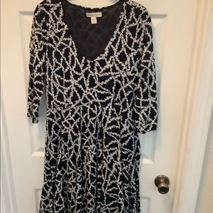 Coldwater Creek dress, black, 3/4 sleeves, mid-length, 16/XL